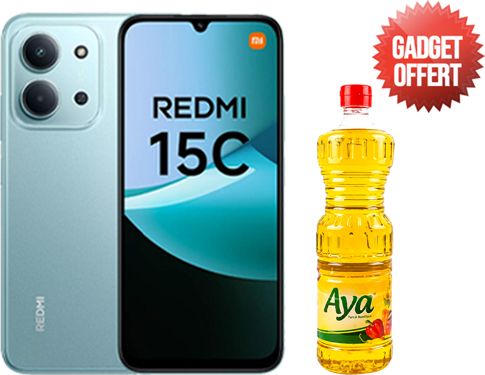 Redmi 15C- 4 Go/128 Go-Un bidon d'huile AYA Offert