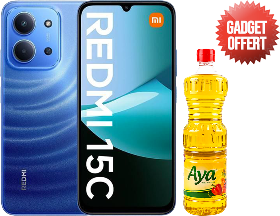 Redmi 15C- 08Go/256 Go 4G-Un bidon d'huile AYA Offert