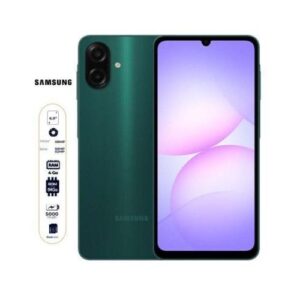 2 4 <strong>Samsung Galaxy A07 6 Go/128 Go</strong> Android 15 avec One UI 7  <strong>Caméra de </strong>50 MP Double SIM 4G L’essentiel à petit prix <ul> <li><strong>Mémoire RAM</strong> : 6Go</li> <li><strong>Mémoire interne</strong> :  128 Go, extensible via microSDXC</li> <li><strong>Batterie</strong> : 5000 mAh avec charge rapide 15W</li> <li><strong>Caméra arrière</strong> : 50 MP + 2 MP (profondeur), vidéo 1080p à 30/60 fps</li> <li><strong>Caméra avant (selfie)</strong> : 8 MP, vidéo 1080p</li> <li><strong>Processeur</strong> : MediaTek Helio G99 (6 nm), Octa-core</li> <li><strong>Système d'exploitation</strong> : Android 15 avec One UI 7</li> <li><strong>Écran</strong> : 6,7 pouces PLS LCD, résolution 720 x 1600 pixels, taux de rafraîchissement 90 Hz</li> <li><strong>Carte SIM</strong> :  Double SIM</li> <li><strong>Réseaux</strong> : 4G LTE, GSM, HSPA</li> <li><strong>Poids</strong> : Environ 189 g</li> </ul> <strong>Samsung Galaxy A07</strong> un smartphone équilibré, idéal pour un usage quotidien sans se ruiner