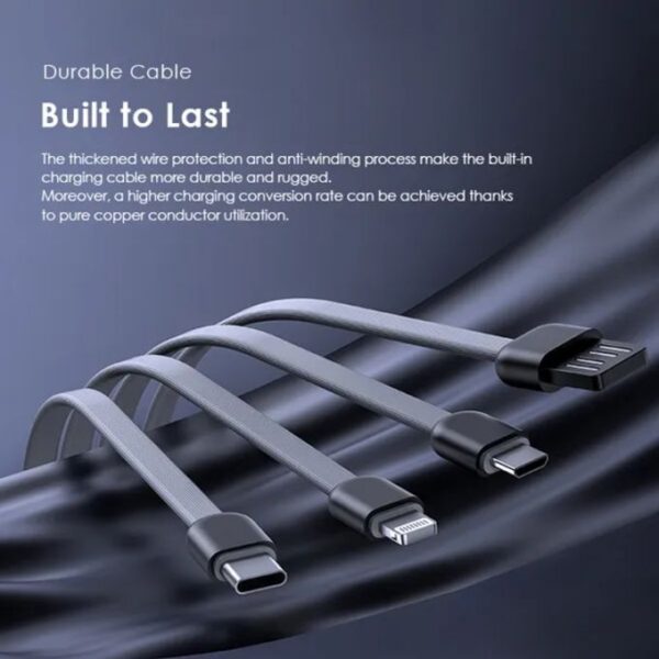 7 <ul> <li>Très grande capacité 20000mAh</li> <li>Charge Rapide 12w</li> <li>4 sortie, 3 entrée</li> <li>Protection de charge</li> <li>peut recharger complètement un iPh XS près de 5 fois</li> <li>Torche 110 heure</li> </ul>