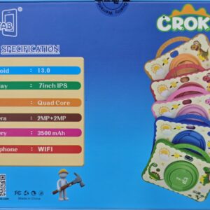 IMG 20251118 124908 Grâce à sa connectivité Wi-Fi  et son grand espace de stockage, <strong>la Croks</strong> est idéale pour l’apprentissage, le jeu et le divertissement retrouvez  ici ses caractéristiques, Disponible sur <a href="https://bit.ly/App-PhonesStore-Android"><strong><em>Phones Store</em></strong></a><strong><em> </em></strong><em>U</em>niquement au meilleur prix du marché. ‎Retrouvez ici ces caractéristiques. Téléchargez l’application <a href="https://bit.ly/App-PhonesStore-Android"><strong><em>Phones Store</em></strong></a><em> </em>ici pour ne rien rater. <ul> <li><strong>Mémoire RAM</strong>: 6Go</li> <li><strong>Mémoire interne</strong>:  256 Go</li> <li><strong>Système d'exploitation</strong>:  Android 13</li> <li><strong>Carte Sim</strong>: Pas de sim</li> <li><strong>Batterie</strong>: 3500 mAh</li> <li><strong>Ecran </strong>: 7 pouces IPS</li> <li><strong>Caméra </strong>:   2MP</li> <li><strong>Processeur </strong>: Quad core</li> <li><strong>WIFI uniquement</strong></li> <li><strong>Etui disponible</strong></li> <li><strong>Pour enfants de  0 à 7ans</strong></li> <li><strong>Couleurs disponibles: Bleu et rouge</strong></li> <li>Localisations <a href="https://bit.ly/AdressePhonesStore"><strong>Phones Store</strong></a></li> </ul>