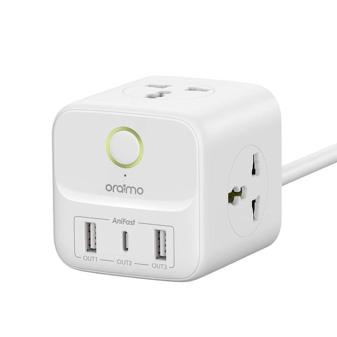 Oraimo PowerHub 2 1,5M Cube d'alimentation 6 en 1 – Chargeur Rapide 20w - Très Bonne Qualité