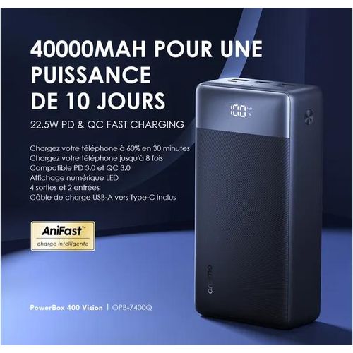 Oraimo Power Bank |40000mah 22.5W PD3- PowerBox 400 Vision – Prix en Côte d'Ivoire | Phones Store Abidjan